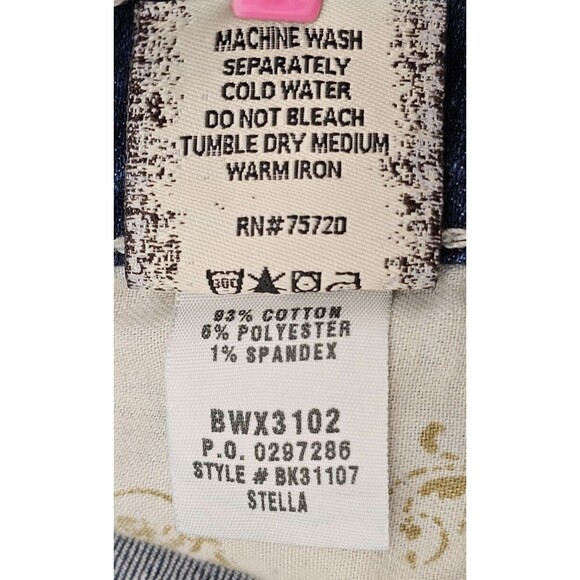 BKE Stella Capri Jeans Low-Rise Distressed Dark Wash Thick Stitch Womens 28x22 - Picture 4 of 16